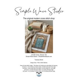 Tuscany Blue Door Landscape Counted Cross Stitch‎ Pattern Chart